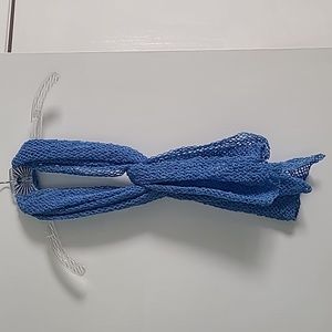 NWOT Hand Crafted, crocheted lightweight scarf.  Blue.